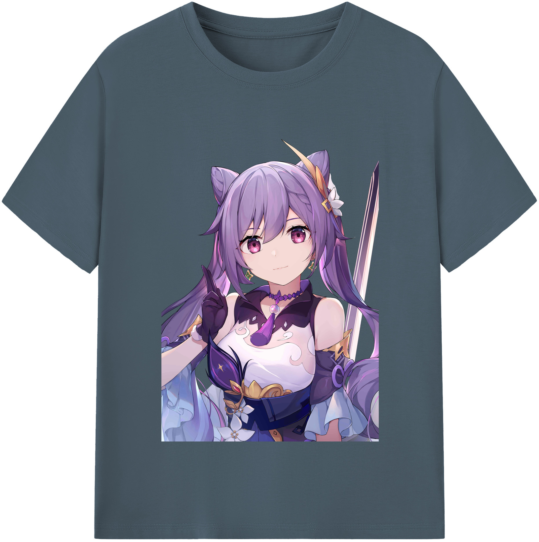 げんし神 刻晴 こくせい genshin Kokusei 綿100％半袖Tシャツ（フロントプリント）